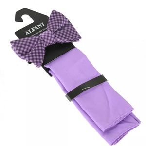 Alfani NWT Gingham Bow Tie Pocket Square One Size
